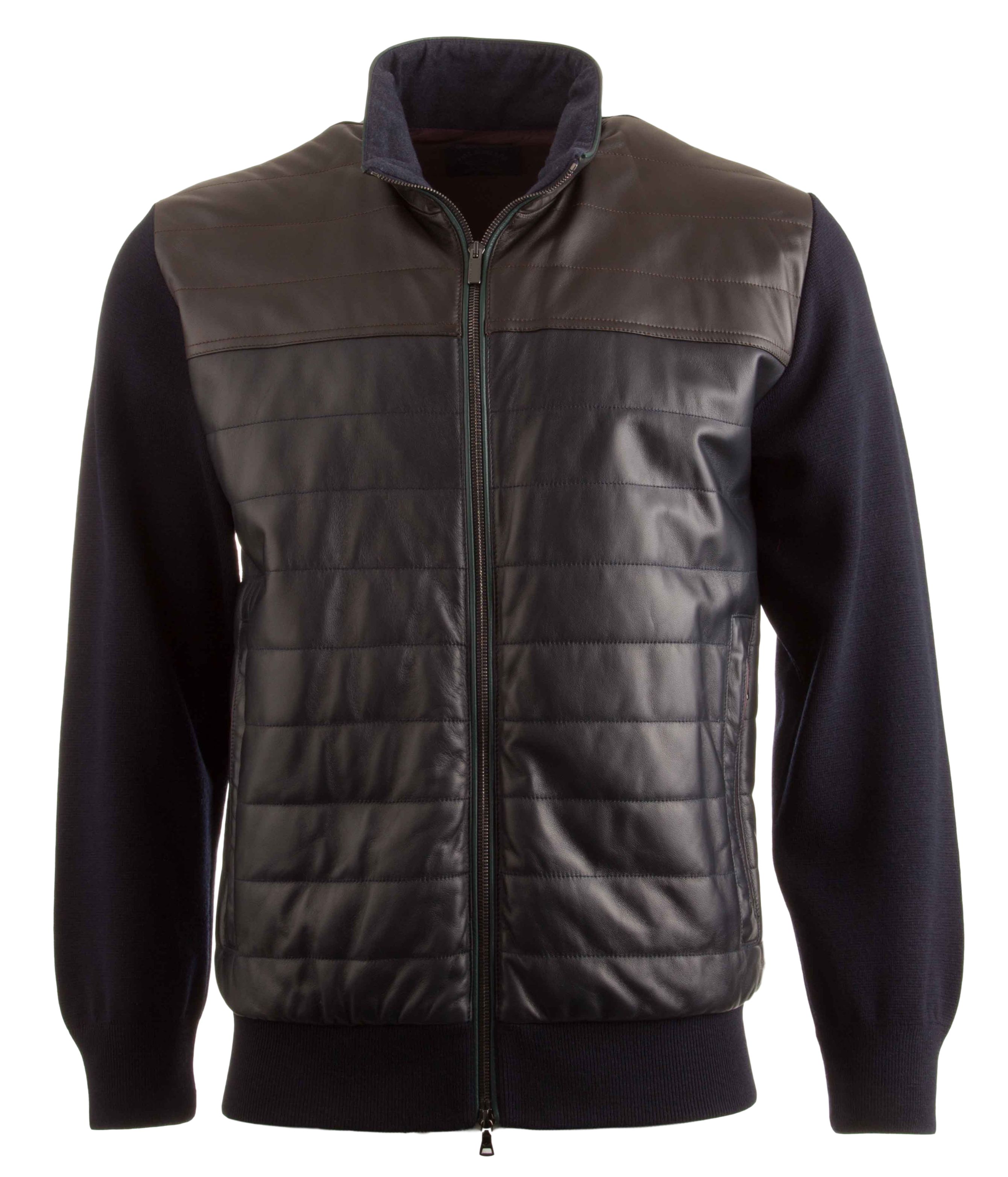 Paul & Shark Luxury Line Leather Front Vest in kleur Navy | Jan Rozing ...