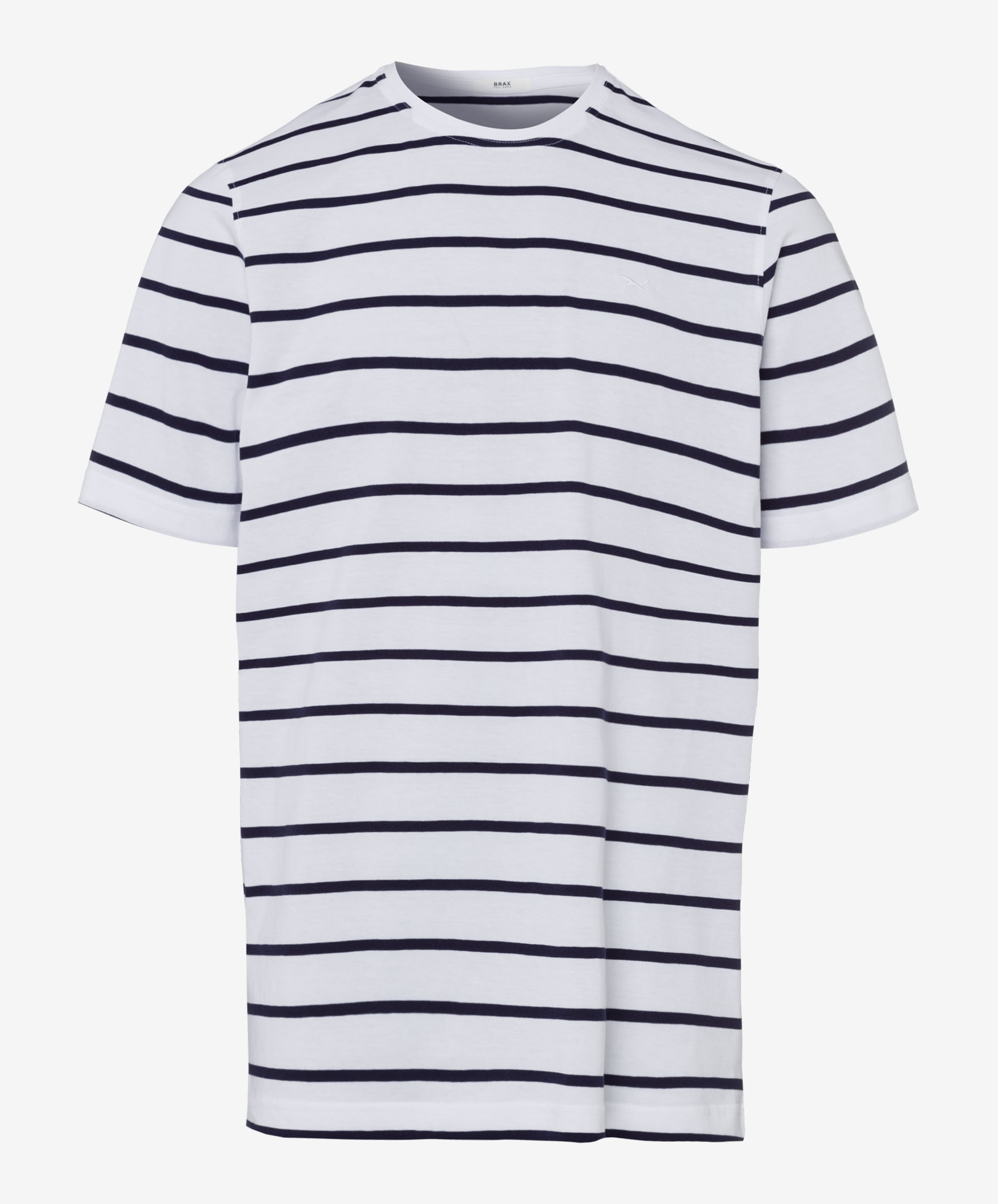 Brax Troy Striped T-Shirt in kleur Wit | Jan Rozing Mannenmode